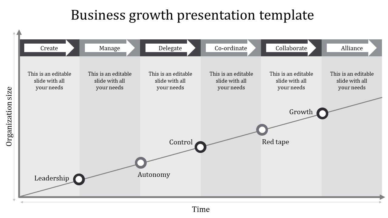 business growth presentation template-grey